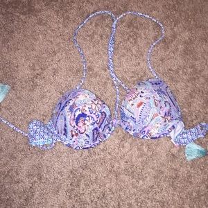 Razor back tie push-up bikini top